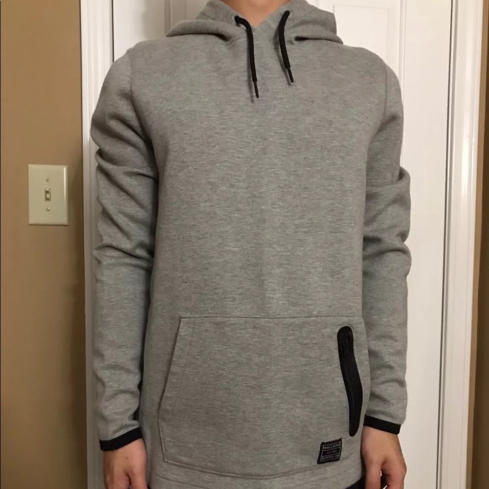 Grey Zip Pocket Hoodie